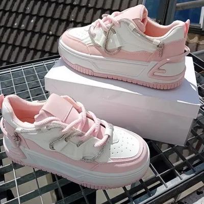 Basket femme rose blanc 38